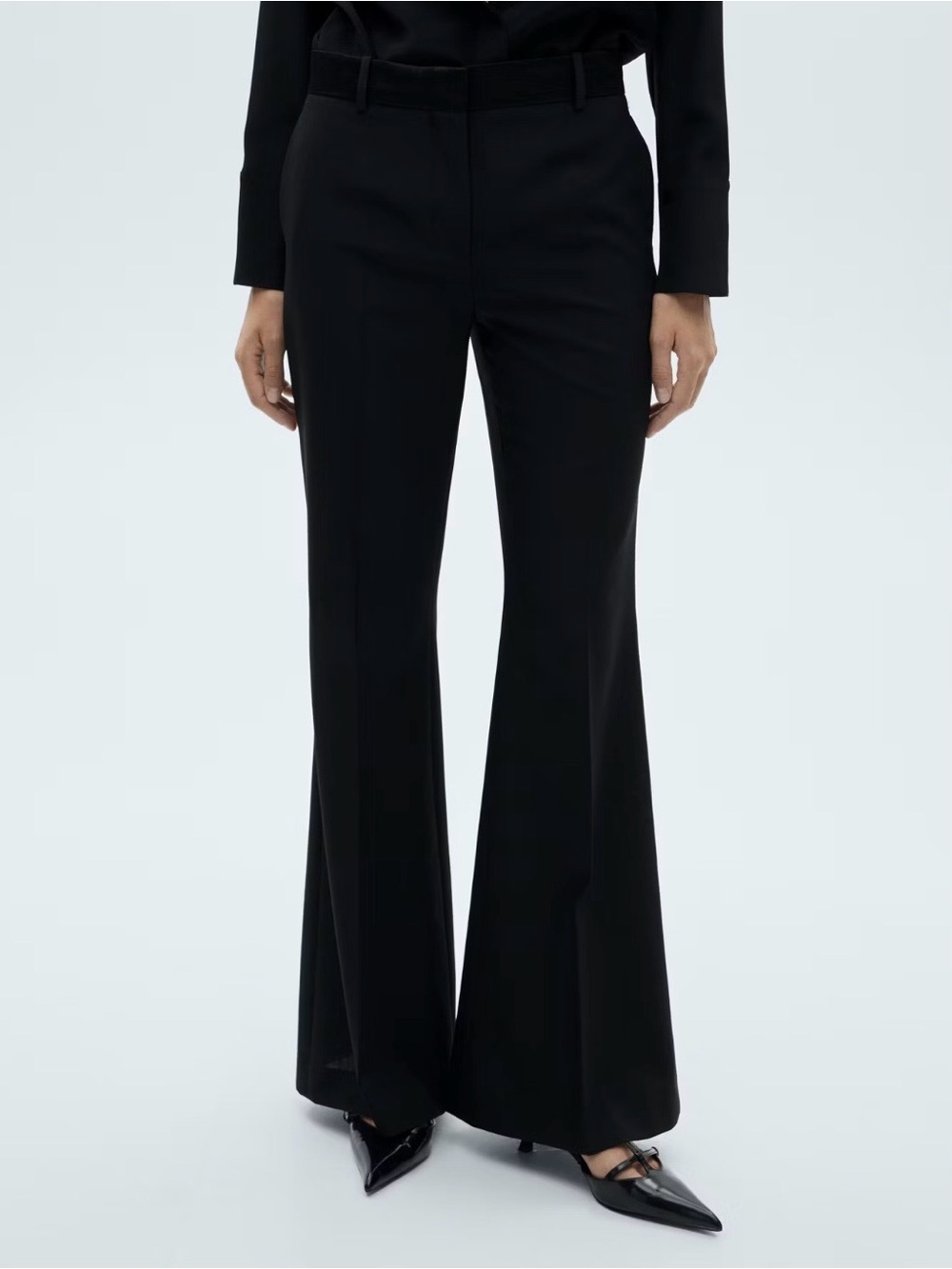 MANGO Suit Pants with Satin Details | Size 8 | NWT